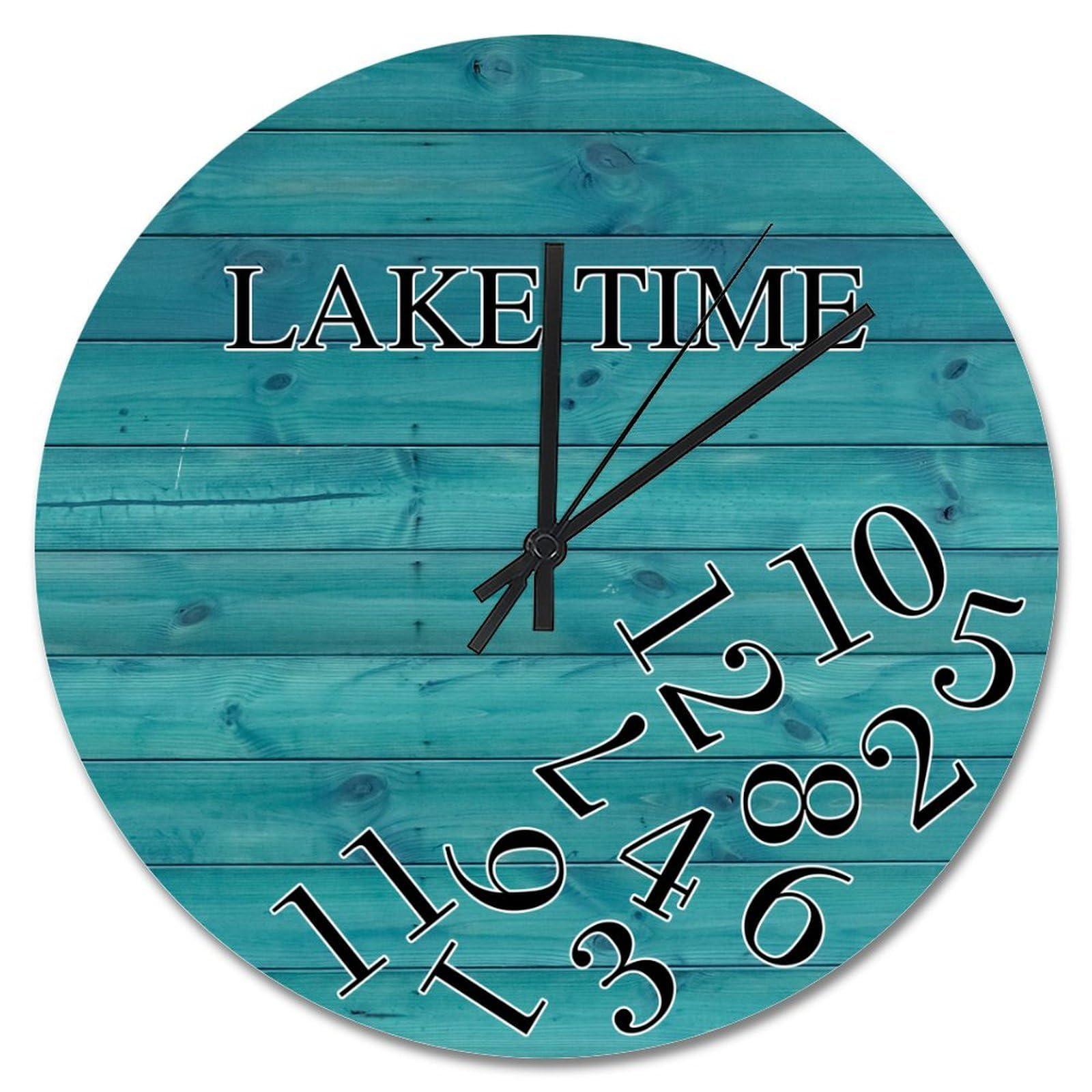 Horloge murale en bois de pin shabby chic 38 cm pour salon élégant