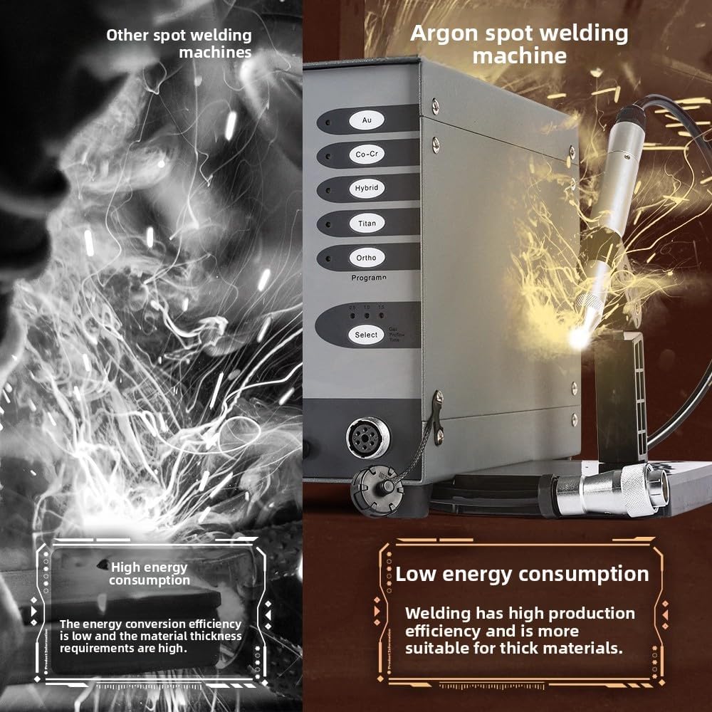 Jewelry Welder 110V 60HZ Automatic Numerical Control Touch Pulse Argon Arc Spot Welder CNC Spot Welding Machine for Gold Silver Eyeglass Repair