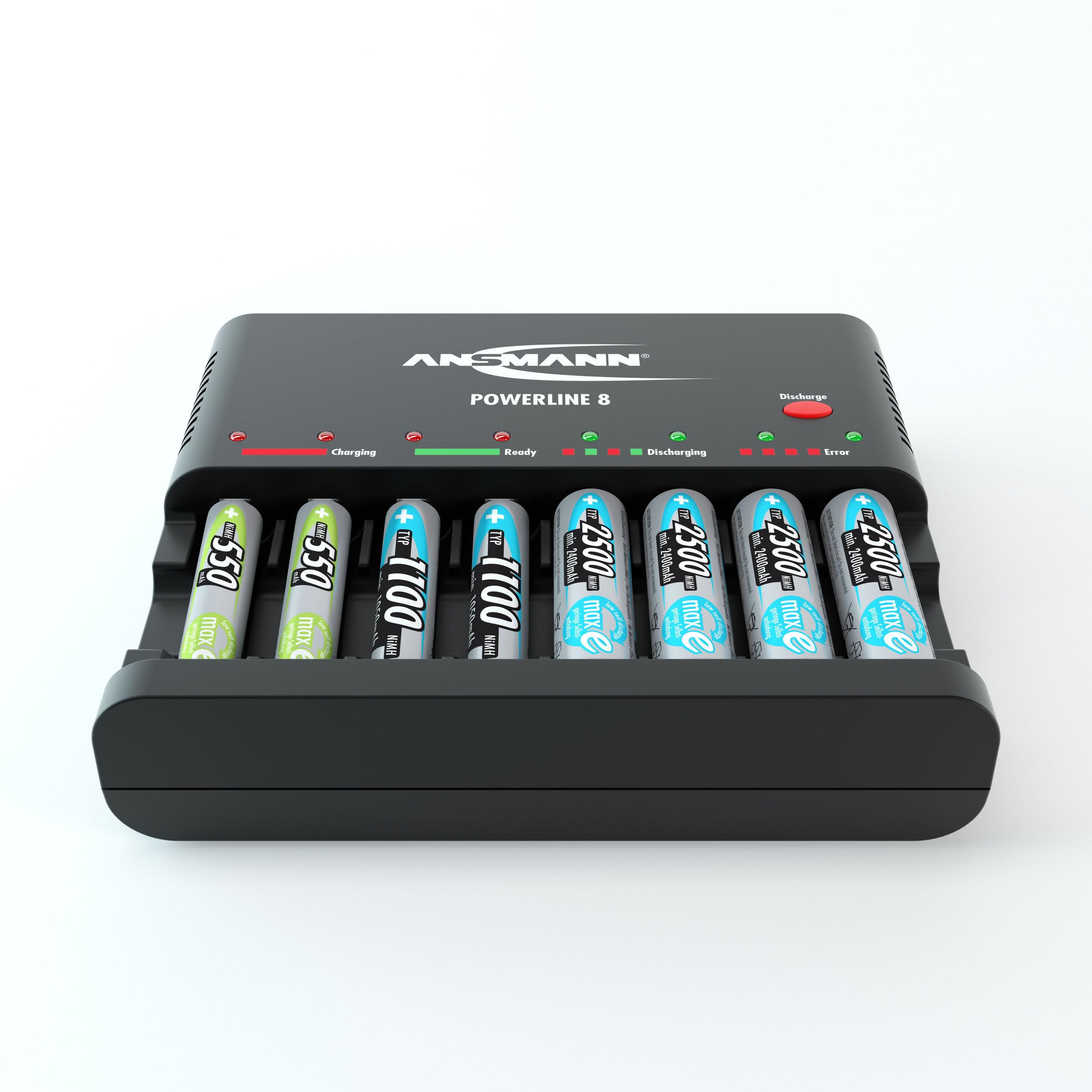 Ansmann Powerline 8 para 1 – 8 pilas AA/AAA Baterías y puerto de carga USB 1001 – 0006