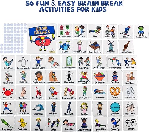 Miniatura 6 de CHEFAN Tabla de actividades para romper el cerebro en el aula, tarjetas de ejercicios, juego de aprendizaje de gimnasio para niños, equipo de