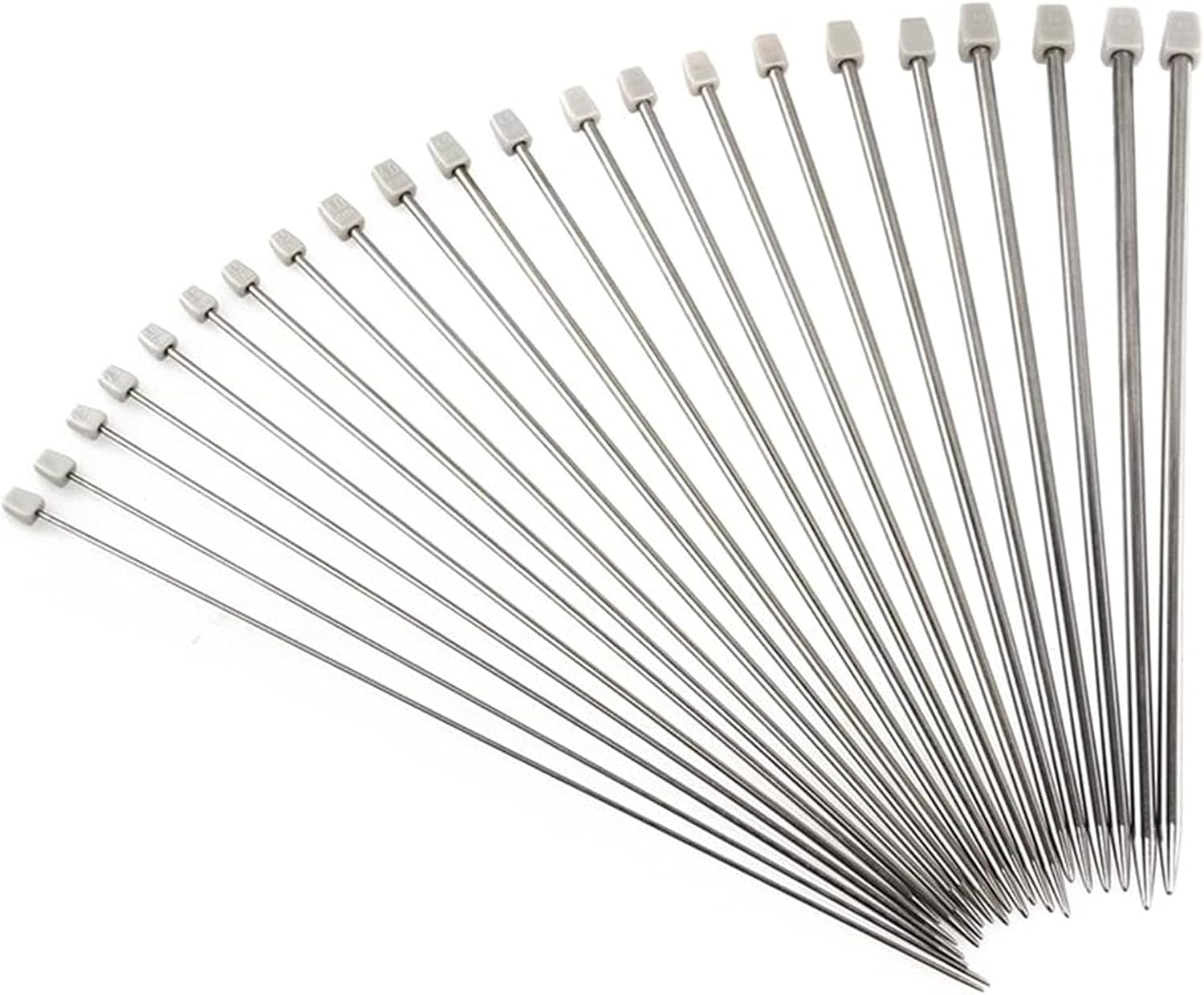 Knitting Needles Set, 11 Pairs of 36cm Long 2.0mm to 8.0mm Stainless