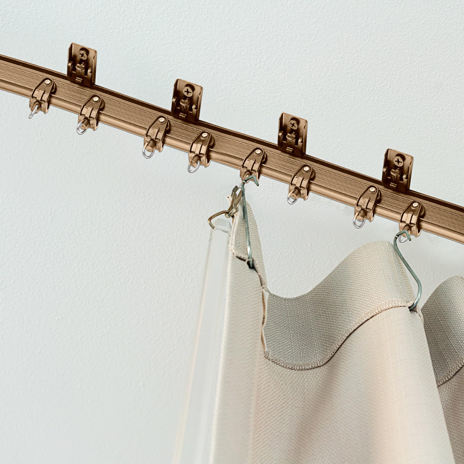 MEETOOT 12pcs Curtain Track Mounting Bracket White Ceiling Mount