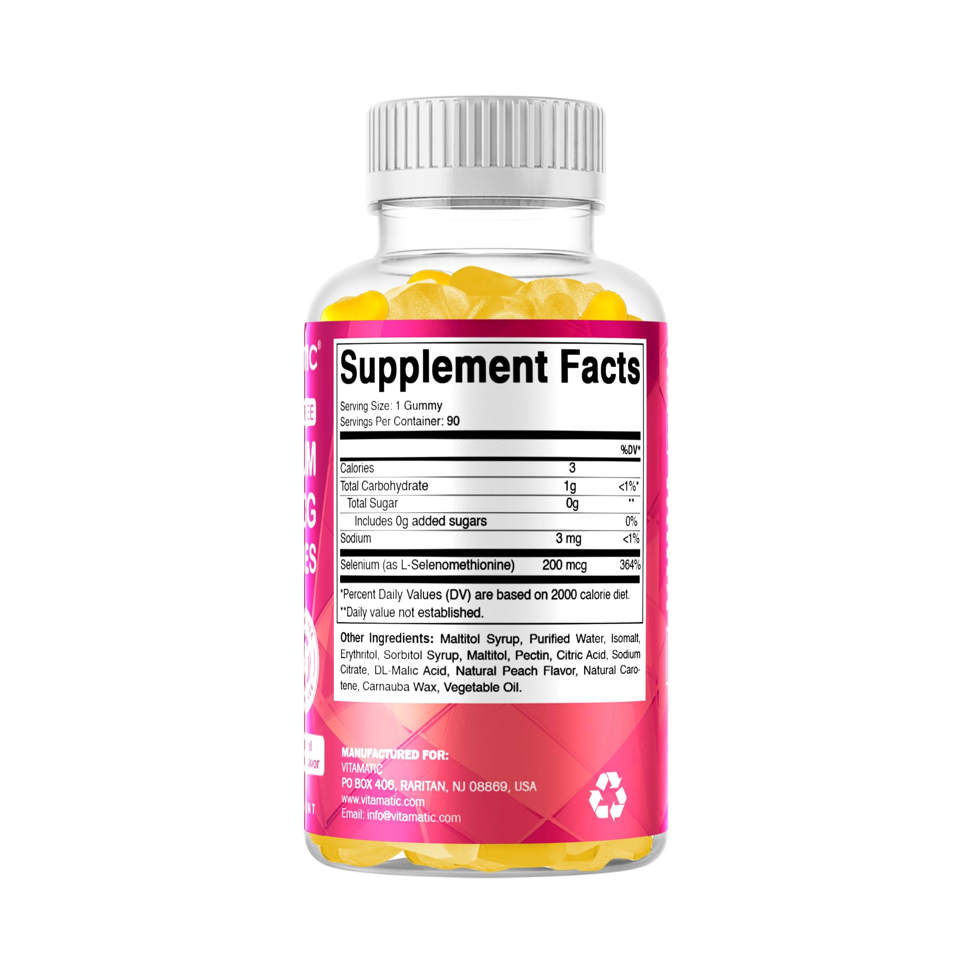 Vitamatic Selenium 200 mcg Gummies, 90 Count, Sugar Free, Yeast Free — Amazon image 8