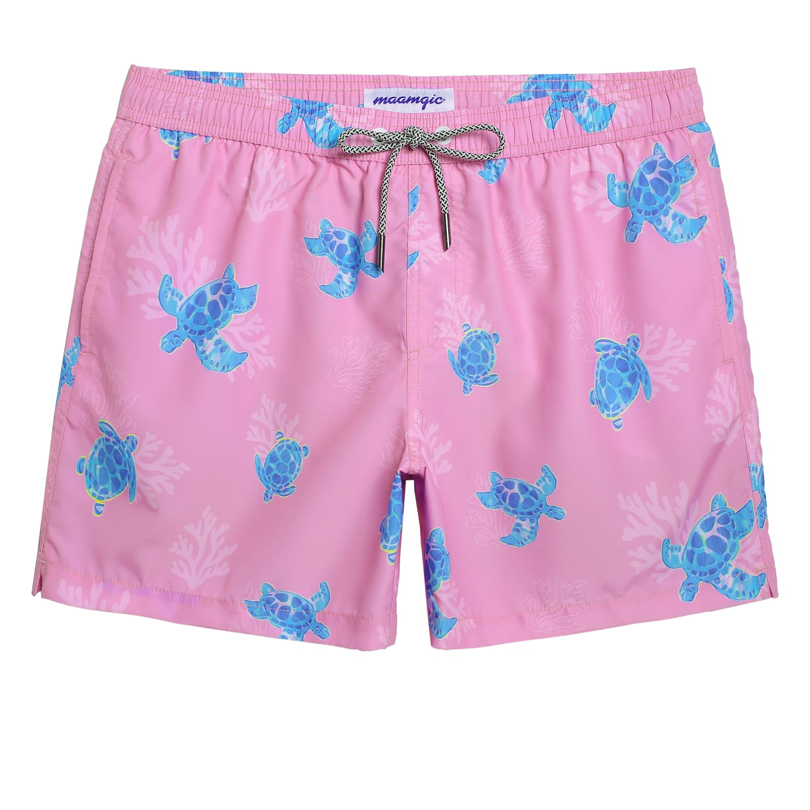 maamgic Mens Swim Trunks 5 Inch with Mesh Lining, Quick Dry Mens Bathing Suit, Swim Shorts for Swimming and Beach