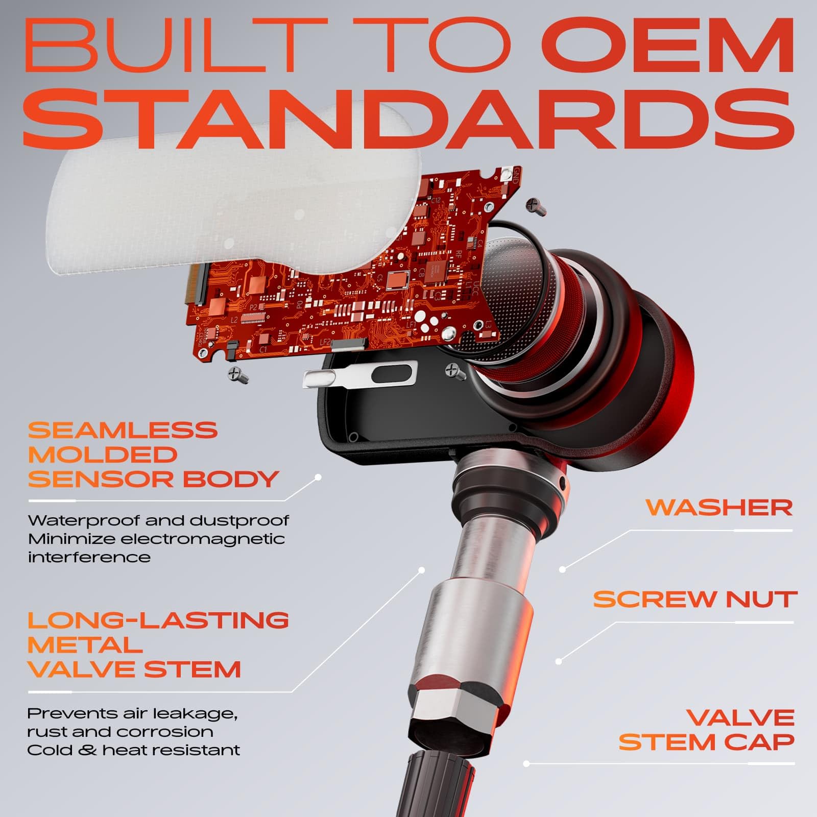 A-Premium Sensore TPMS preprogrammato da 433 MHz, sensore di monitoraggio della pressione degli pneumatici | Compatibili con Chevy, GMC, Cadillac e Buick, Camaro, Cruze, Malibu, Silverado, Sierra, Terrain, Yukon, Lacrosse, 4 pezzi