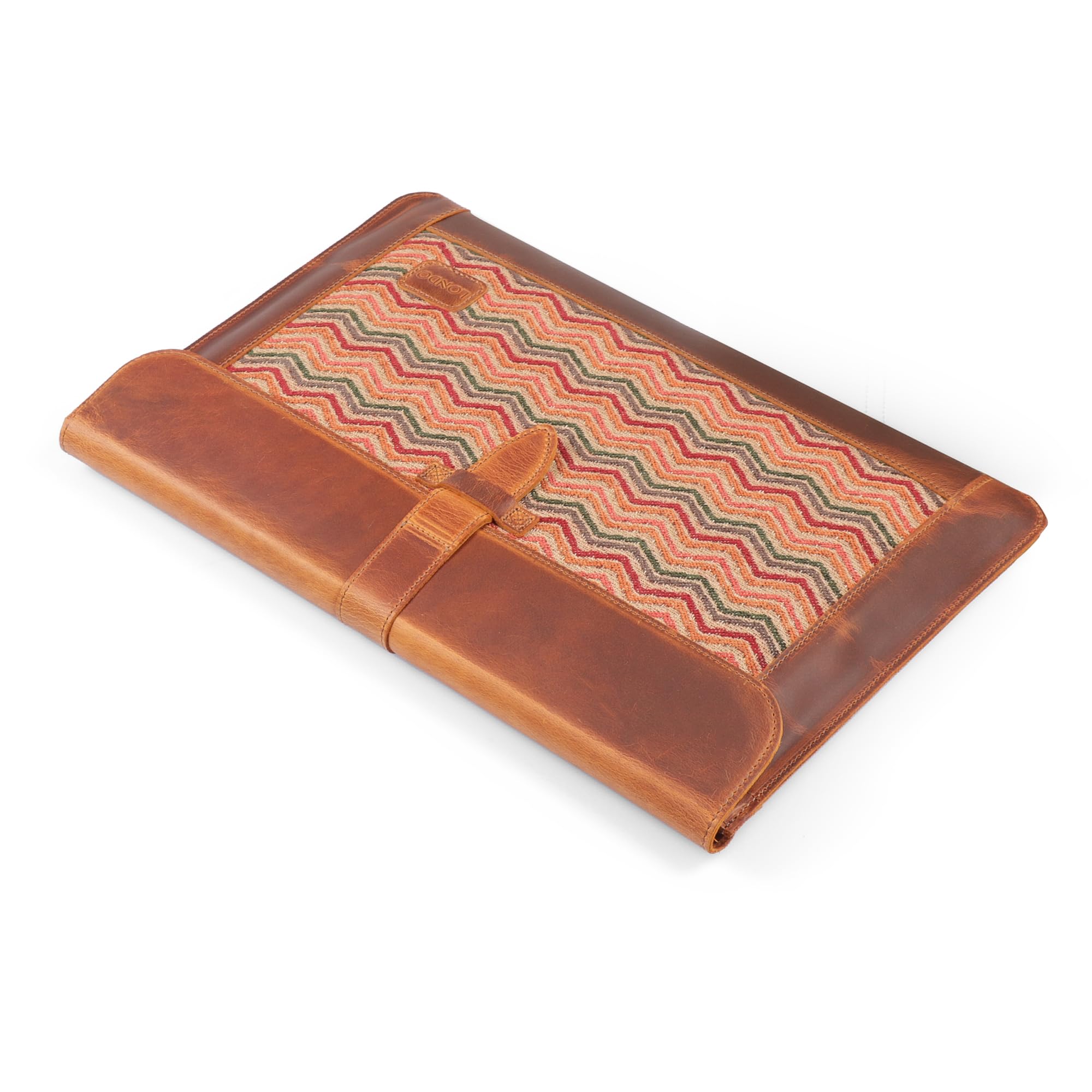 Funda de Cuero LONDO Compatible con MacBook Pro 16 & MacBook Pro 15 Pulgadas Camel (M5, M4, M3, M2, M1, Pro, MAX), Maletín para Portátil en Cuero Grano Superior Premium, Modelos 2020 a 2026