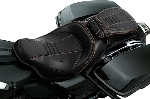 Miniatura 106 de TCT-MOTORPARTS Low-Profile Pillion 2-Up Seat Driver Passenger Seat & Rider Pad Fit For Harley Road Street Glide 2009-2023