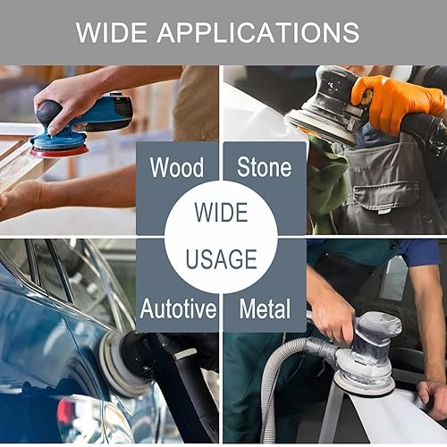 Miniatura 5 de 6 Inch 50 Pcs Wet Dry Sanding Discs Hook and Loop, 1000 1500 2000 3000 5000 Assorted Grit Waterproof Sandpaper Silicon Carbide for Random Orbital