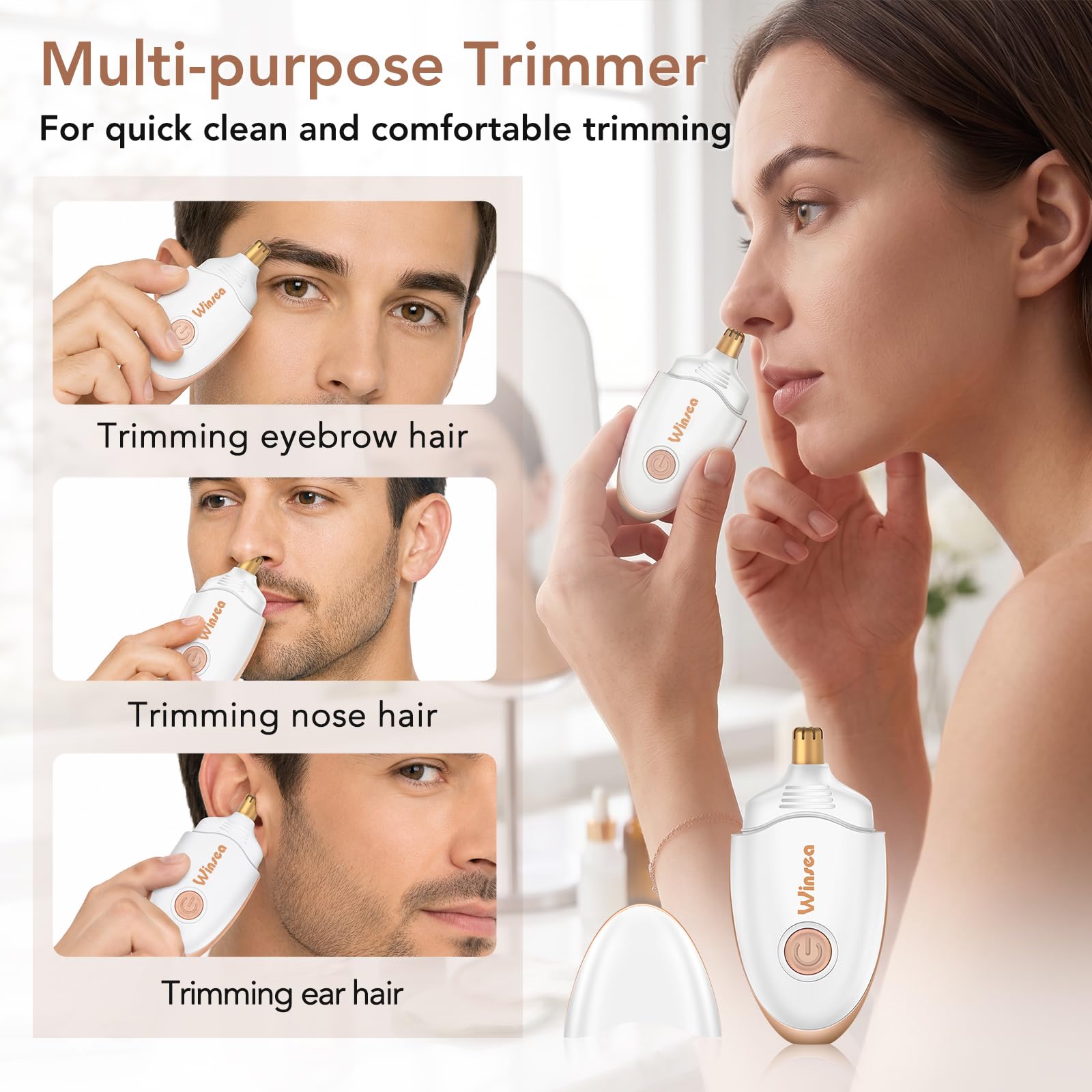 Winsea Portable Nose Hair Trimmer for Women & Men, Compact for Travel — Amazon image 2