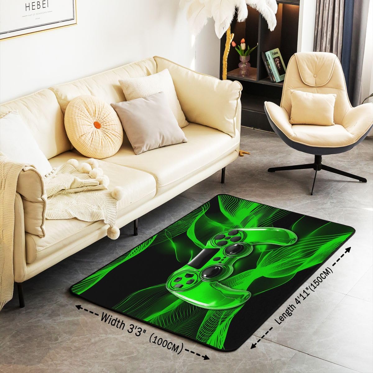 Feelyou Gamer Gaming Area Rug Living Room Indoor Kids Boys Decorative 5 x 7 image 3