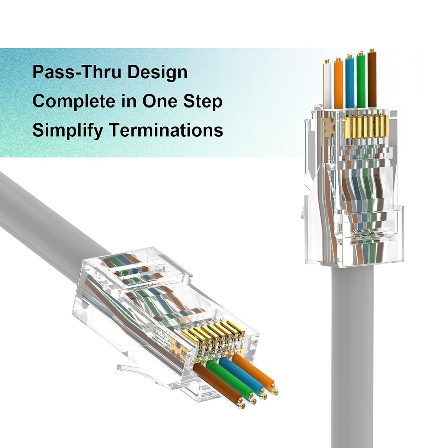 RJ45 Ethernet Connectors - 20 Pack -4 RJ45 Ethernet Connectors - 20 Pack -4
