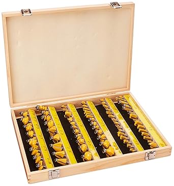 Yonico 70 Piece Router Bits 1/4 Shank- Tungsten Carbide Router Bit Set | Professional Wood Router Bits 17702q
