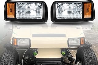 Halogen Headlights for 1993 Up Club Car Ds Passenger and Driver Side Factory Style OEM 101988002 101988001 Replace 12V Head Lights Kit Assembly