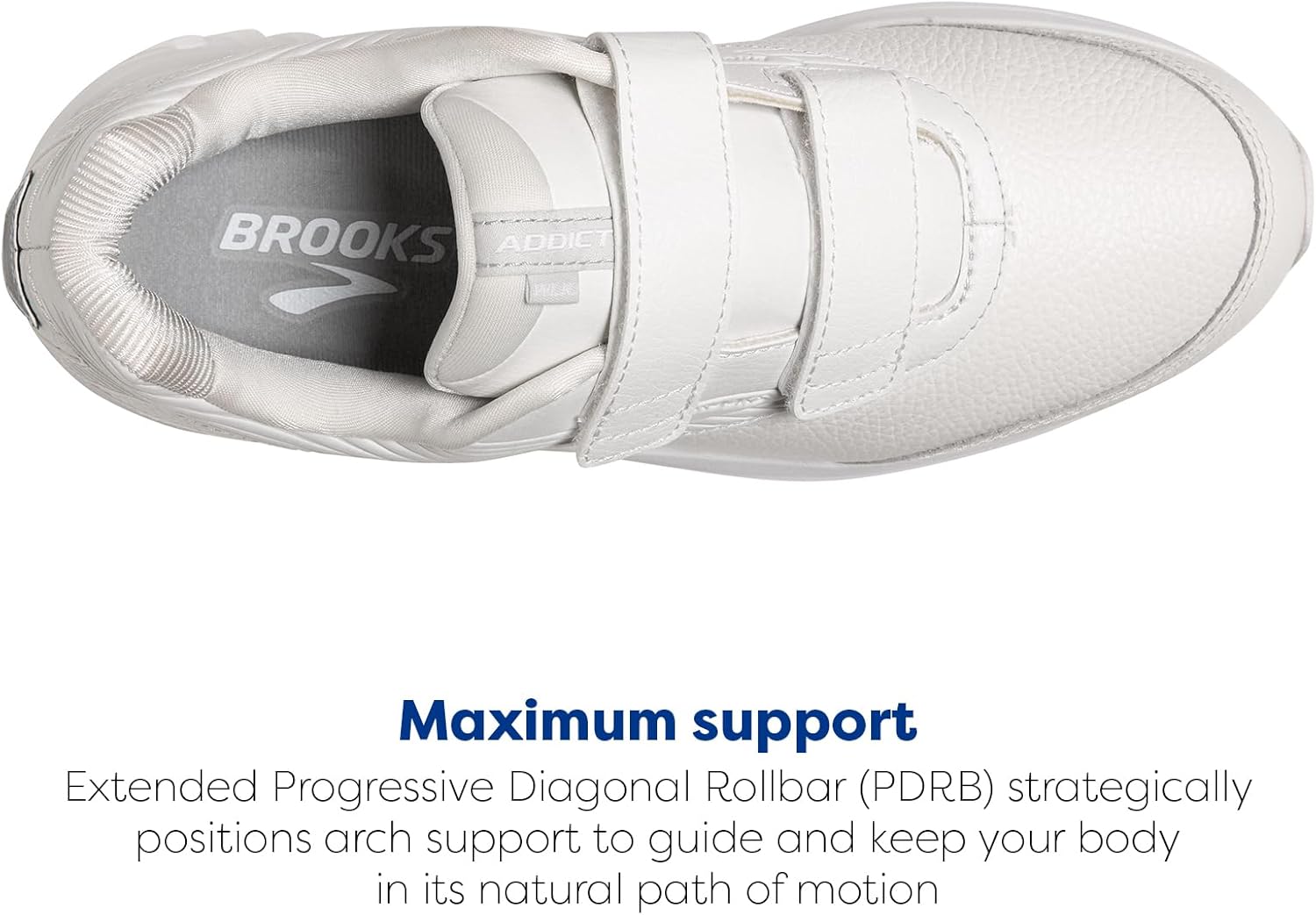 Brooks Addiction Walker V-Strap 2 White/White 8.5 EE - Image 4