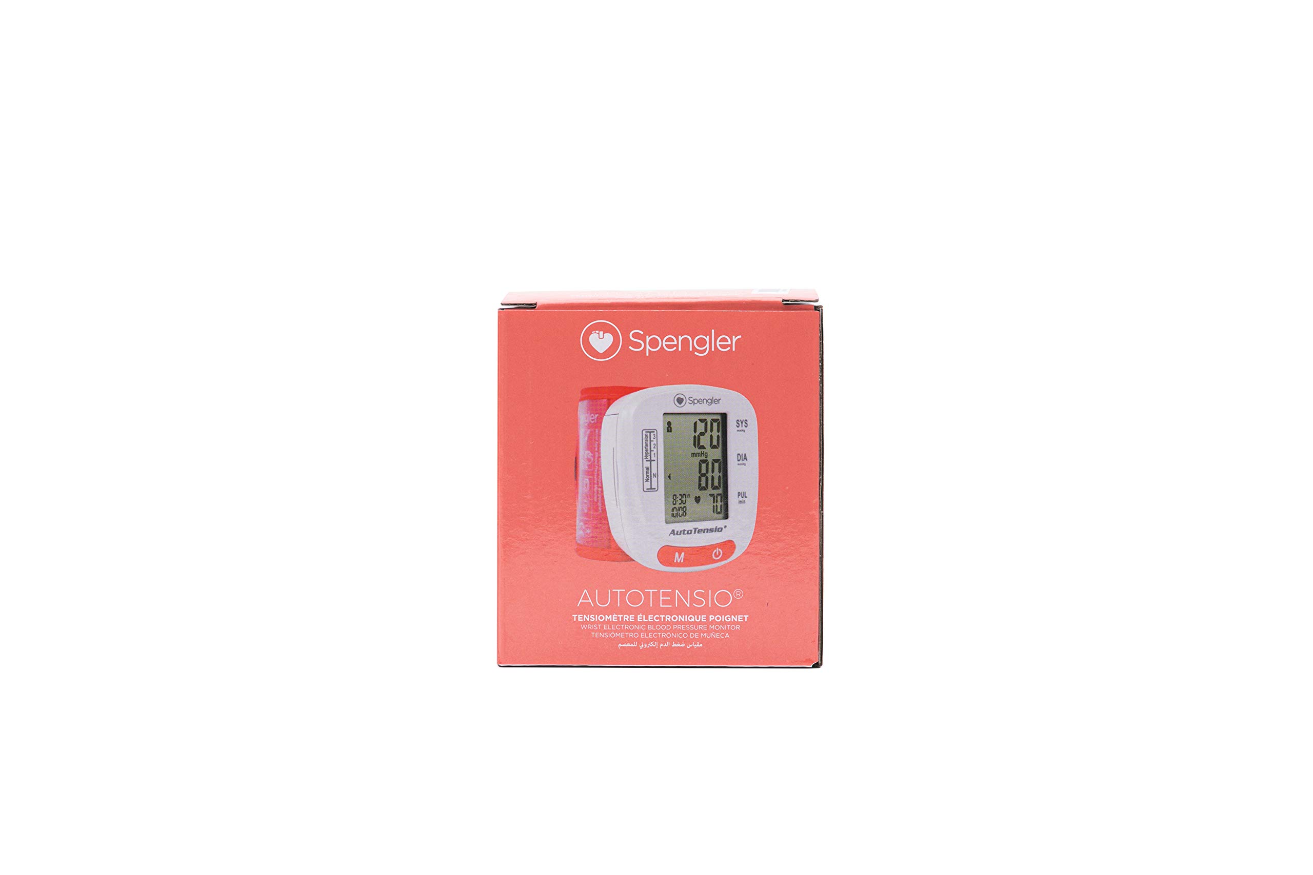 Tensiomètre Poignet SPENGLER Autotensio, Tensiomètre Electronique Poignet pour Automesure, Facile d’Utilisation, Mobile, Précis et Fiable (Rouge Corail)