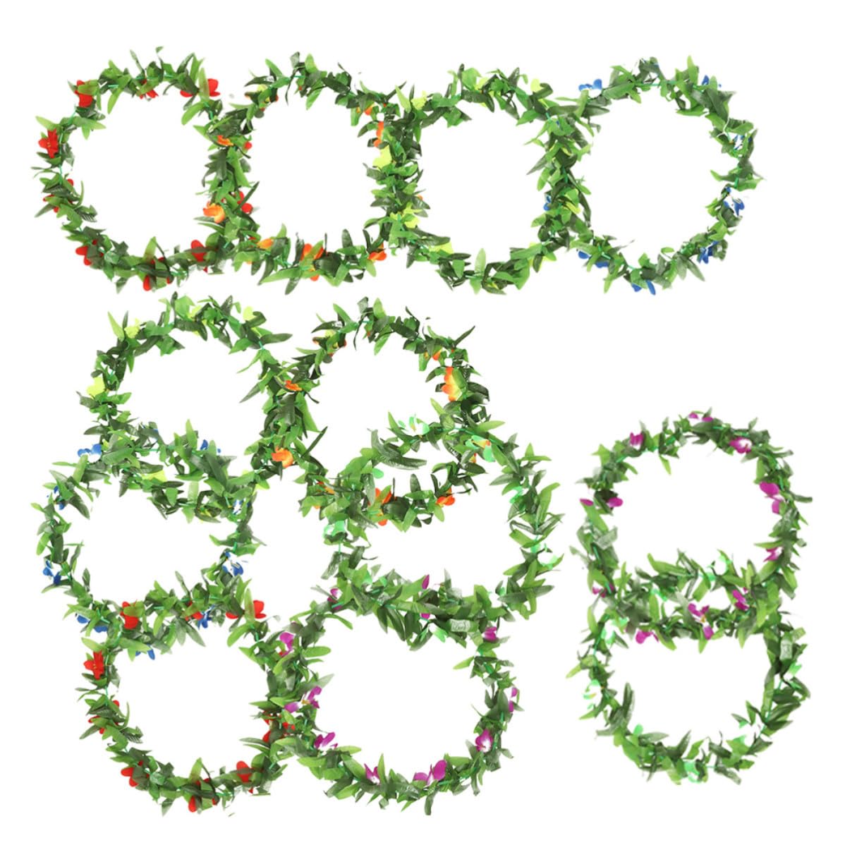 TOYANDONA Guirnalda de Fibra de Poliéster, Ligera y Hojas Verdes Hawaiana Flores Vibrantes Secado Rápido para Celebracion Verano para Fiestas Temáticas y Actividades Grupales