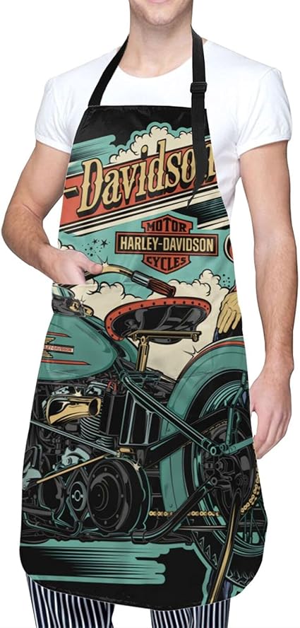 Harley Davidson1903 Delantal impermeable ajustable con 2 bolsillos