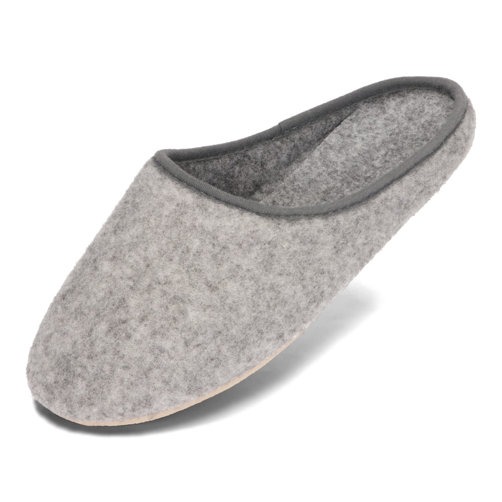 BeComfy Unisex Vilt Pantoffels met Rubberen Zool Vrouwen Mannen Vilten Slippers 36-46 EU (Grijs, EU-systeem voor schoenmaten, Volwassene, Numeriek, Normaal, 41