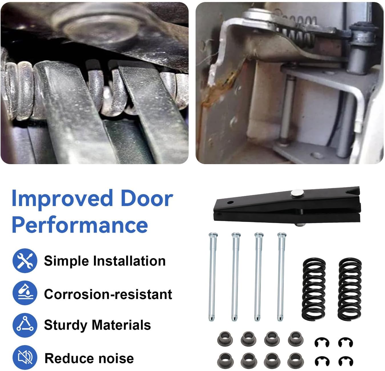 Door Hinge Pin and Bushing Repair Kits Includes Pin, Bushing, Spring, and Tool Compatible with 1988-2002 C1500/C2500/C3500/K1500/K2500/K3500 Suburban Tahoe Yukon Escalade Replaces 15685040