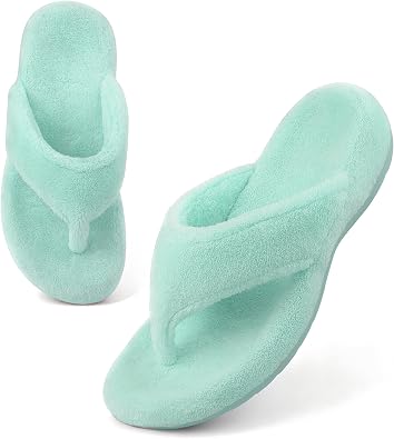 BCSTUDIO Womens Orthopedic Flip Flop Fuzzy Slippers with Arch Support