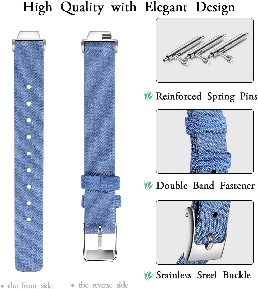 Maledan Bands Compatible with Inspire 2 and Inspire HR and Inspire for Women Men Large, Denim Blue