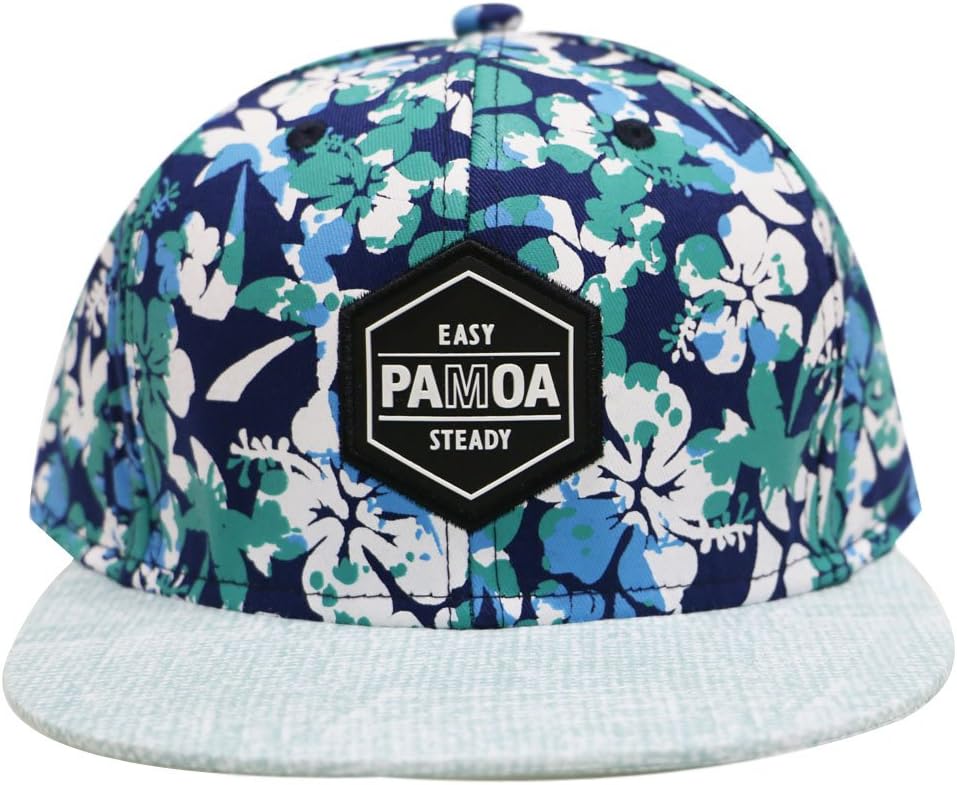 Hawaiian Flower Summer Snapback Cap, Blue