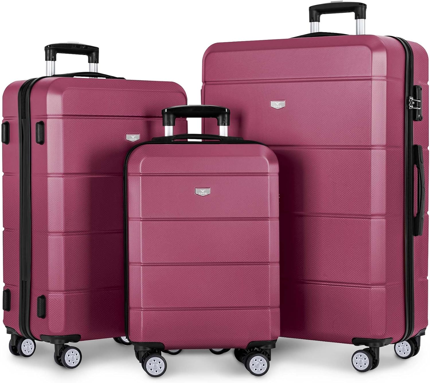 LUGG Travel Suitcase Set – Jetset 3-Piece Hard Shell Luggage, 20″ 25″ 29 Strong & Lightweight with Secure TSA Lock, Smooth 360° Wheels, Internal Pockets – Airline Approved