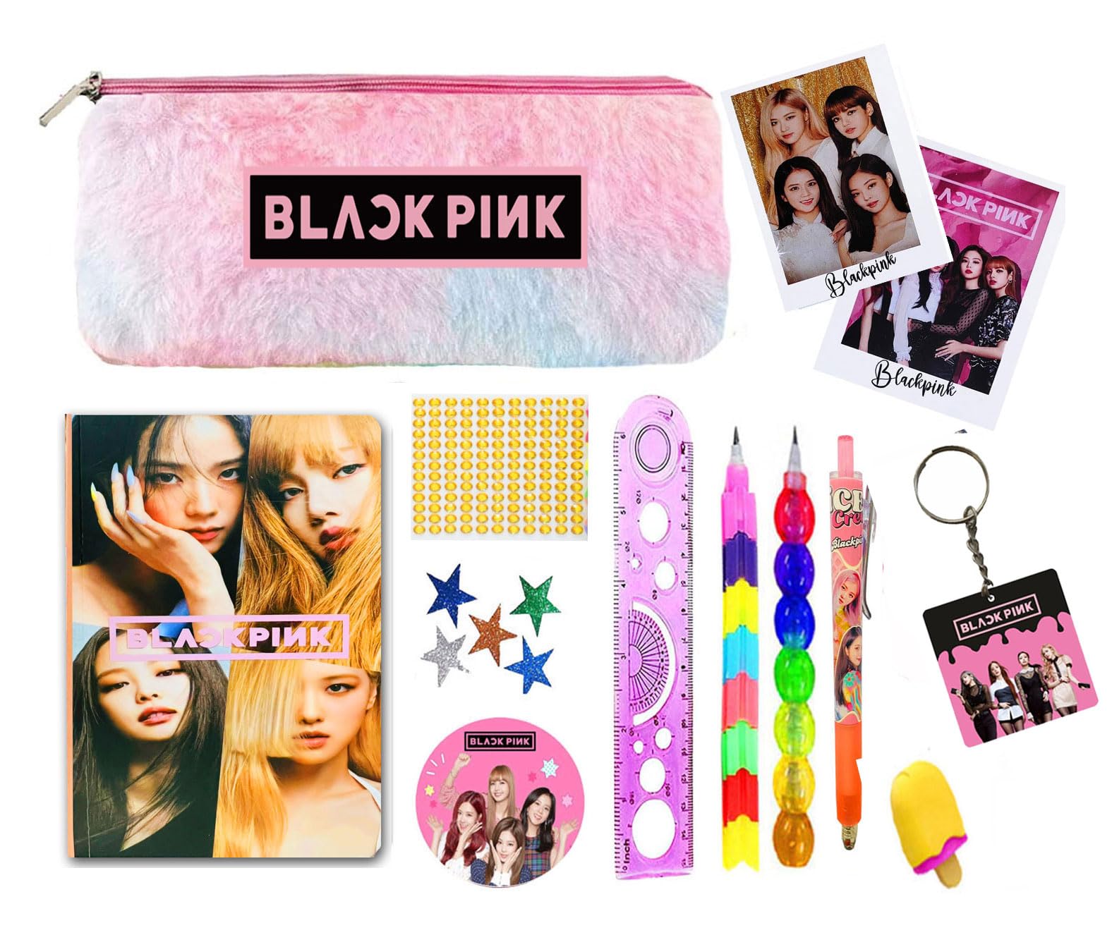 KOBBET Polyester 14Pcs Black Pink Stationery Set For Girls,Black Pink Theme Pencil Case Pencil Pouch,Diary For Girls Rakshabandhan Gift For Girls Party Favor Return Gift,A6 Small Diary (B0CBQ3WPXS) Amazon Price History, Amazon Price Tracker