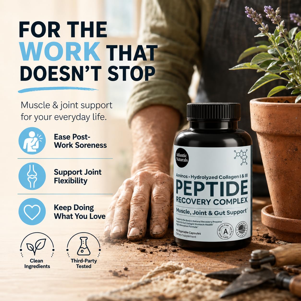 Peptide Recovery Complex – Advanced 157 Recovery Blend with Hydrolyzed Collagen Peptides & Amino Acids | Muscle, Joint & Tissue Support for Men & Women | Post-Workout Flexibility | 90 Capsules — Amazon image 9