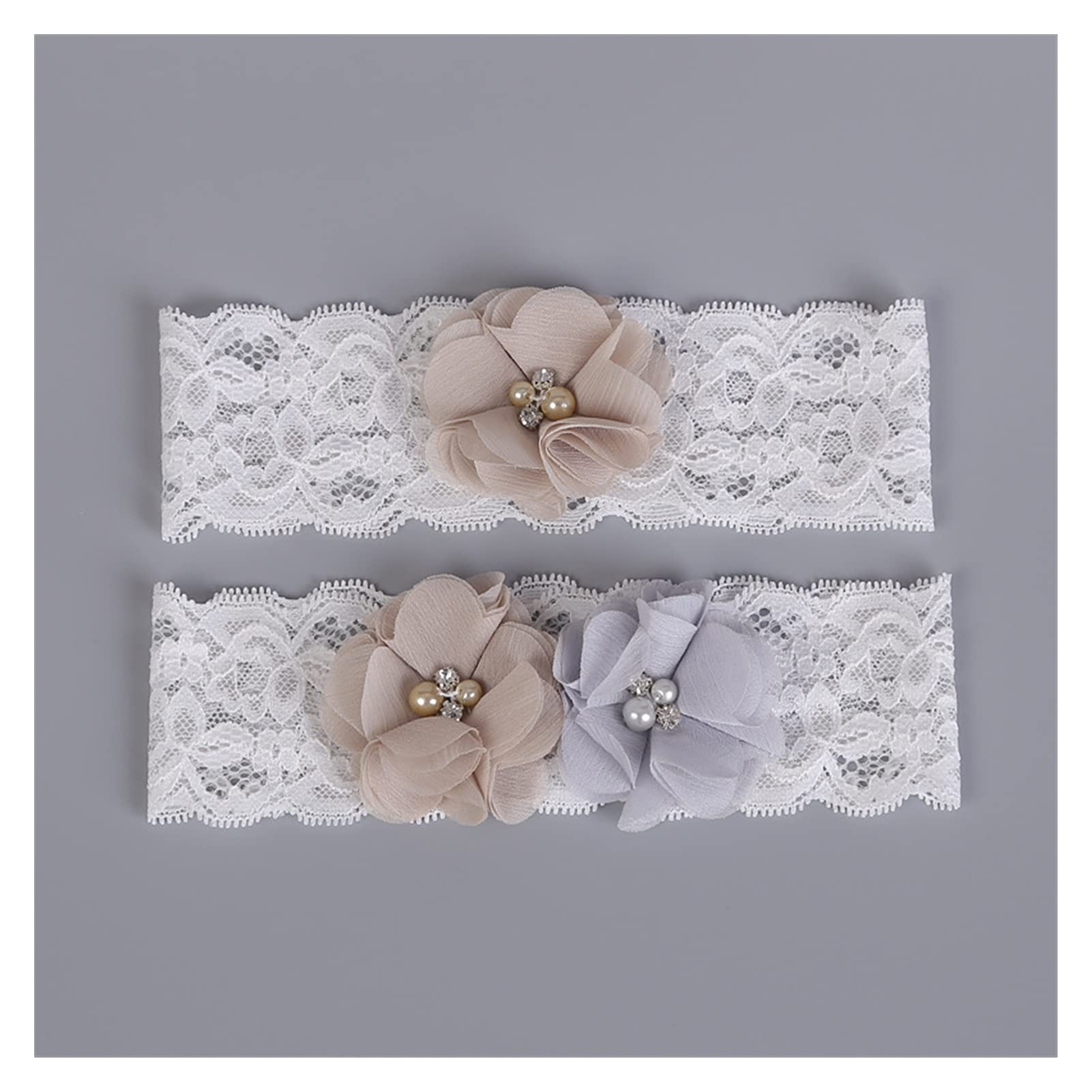 ACiyD Giarrettiera Elegante per Fiori da Sposa Giarrettiera in Pizzo da Sposa (Colore : Bianco) (Bianco) (Bianco)