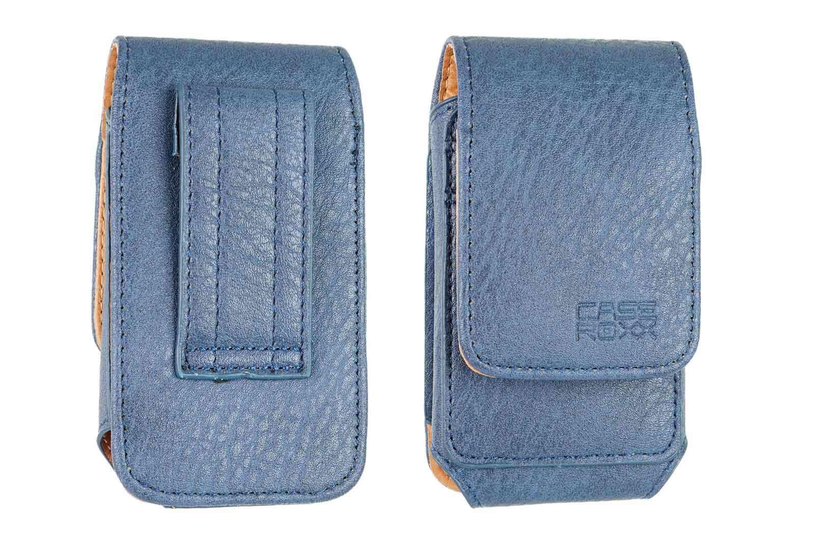 Borsa Outdoor Con Passante Per Cintura Caseroxx Per Beafon SL645 / SL645 Plus – Custodia In Vera Pelle Azzurra Con Scomparti Per Carte, Ideale Per Escursioni - 3