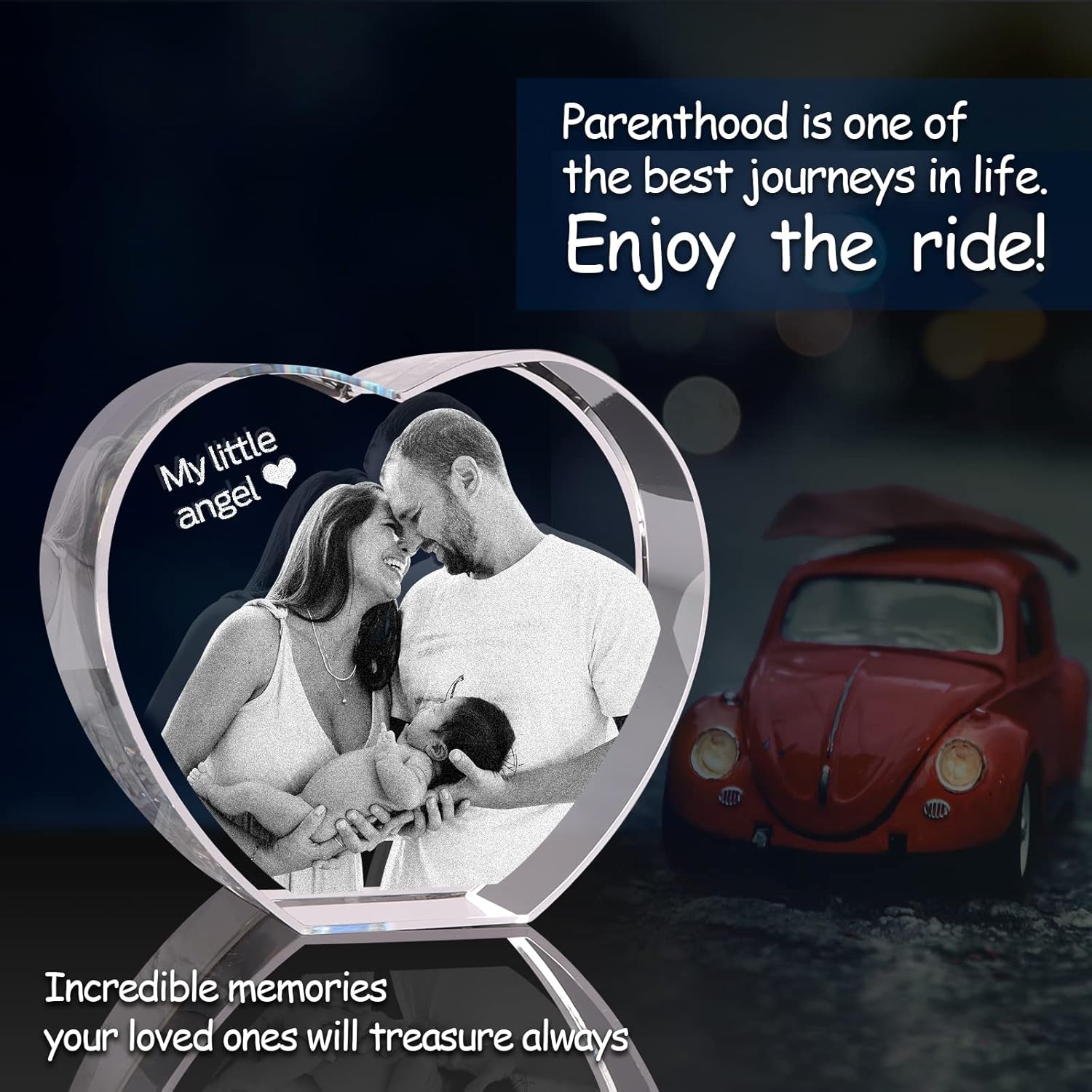 3D Crystal Photo, Personalized Valentine’s Day Gift. Custom Gifts for Wife, Her, Him, Husband, Mom and Dad. Custom Picture Gifts for Anniversary and Birthday. Romantic Crystal Photo Keepsake (Medium Heart) - Image 8