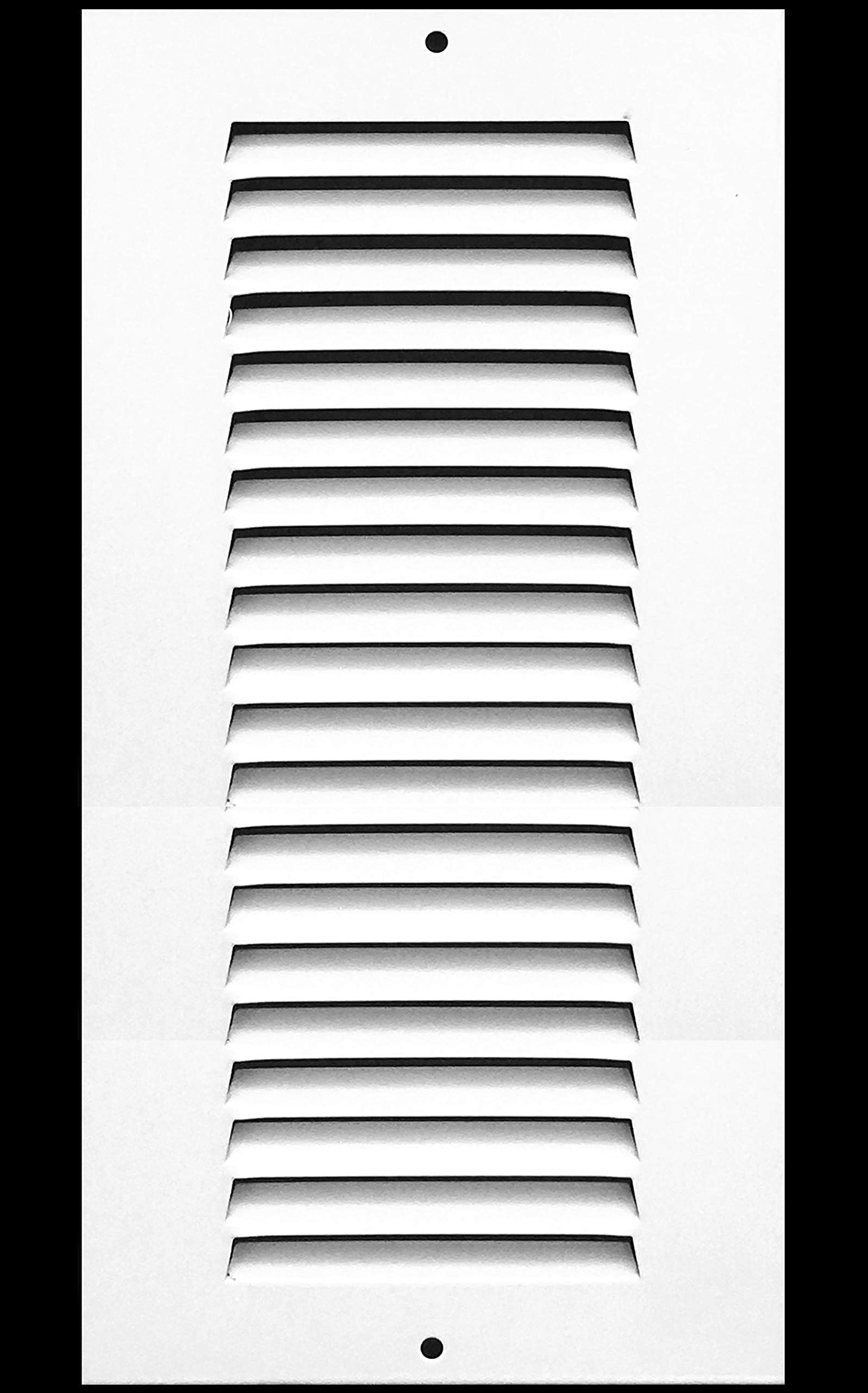 HVAC Premium 4'' x 8'' [Duct Opening] Flat Stamped Steel Return Air Grille - Sidewall and Ceiling - HVAC Vent Duct Cover - White [Outer Dimensions: 5.75''w X 9.75''h]
