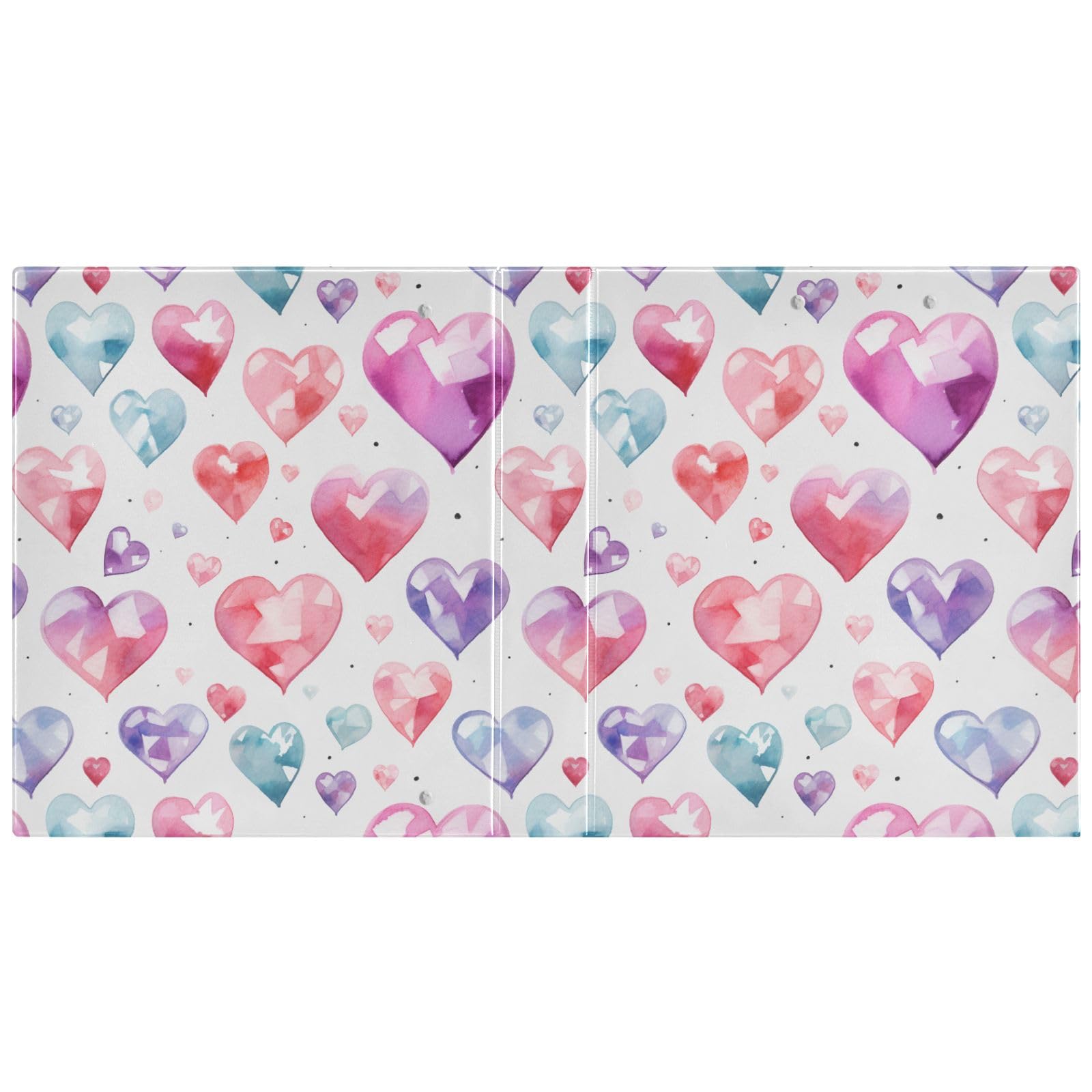 Gem Love - Raccoglitore a 3 anelli, 3,8 cm, rotondo, contiene 200 fogli con 3 tasche interne in PVC trasparente, per scuola e ufficio