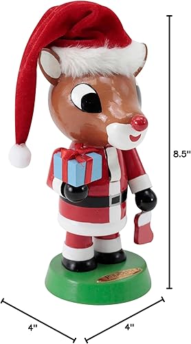 Miniatura 6 de Dan Dee Rudolph The Red-Nosed Reindeer  Cascanueces de Rudolph de 8.5 pulgadas  Decoración navideña oficial y coleccionable, marrón