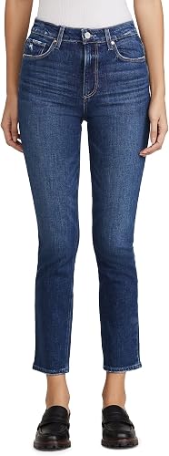 PAIGE Womens Sarah Vintage Highest Rise Slim Straight Leg Jeans, Roam, 24 Regula