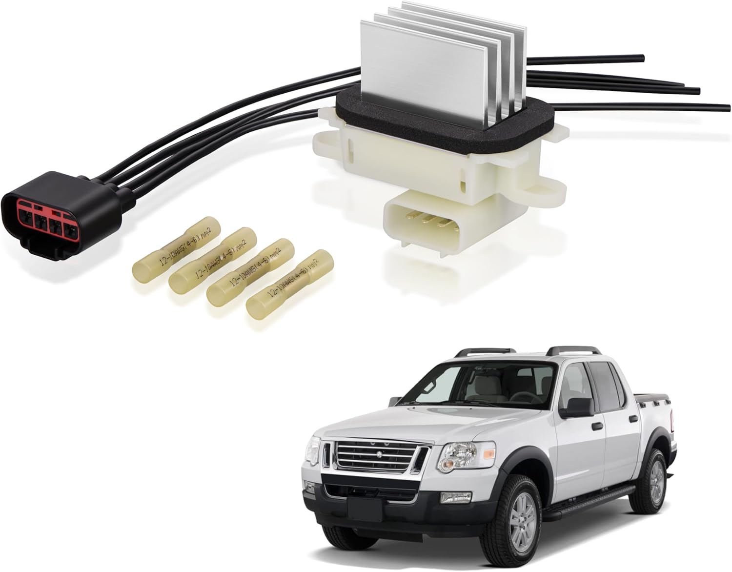 Blower Motor Resistor with Wire Harness Kit Compatible with Ford F-150 Escape Explorer Mustang Taurus Lincoln Navigator Mercury, HVAC Fan Speed Control Module, Replacement RU573