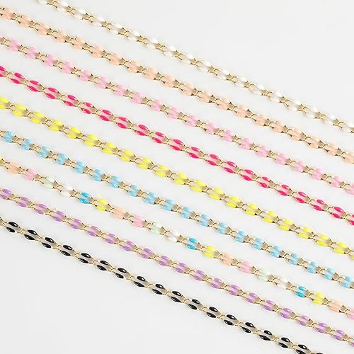 Miniatura 9 de Cadena chapada en oro para hacer joyas, collar de cable de goteo de aceite naranja, cadenas, pulseras para mujer, accesorios de fabricación de joyas