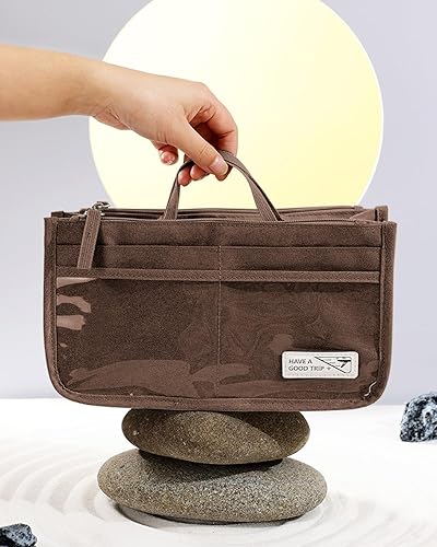 Miniatura 6 de Bolsa de cosméticos de viaje, bolsa de maquillaje de gran capacidad, bolsa de aseo portátil con organizador interno, bolsa de almacenamiento de