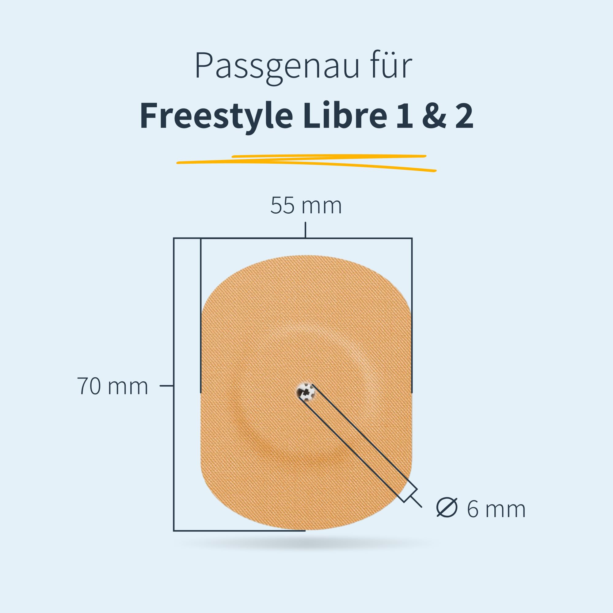 MySweetStitch, 10 x Freestyle Libre 1 & 2 Patches Oval with Ventilation Hole, Overpatch diameter 70 x 55mm, Waterproof - Image 4