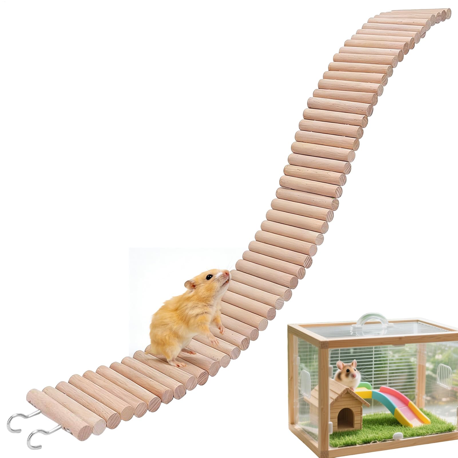 Hamster-Kletterspielzeug Kleintier-Zubehör zur Beschäftigung im Käfig | Leiterbrücke für Hamster für Kleintiere: Streifenhörnchen, Rennmäuse, Mäuse, Reptilien, Hamster und Zuckergleiter