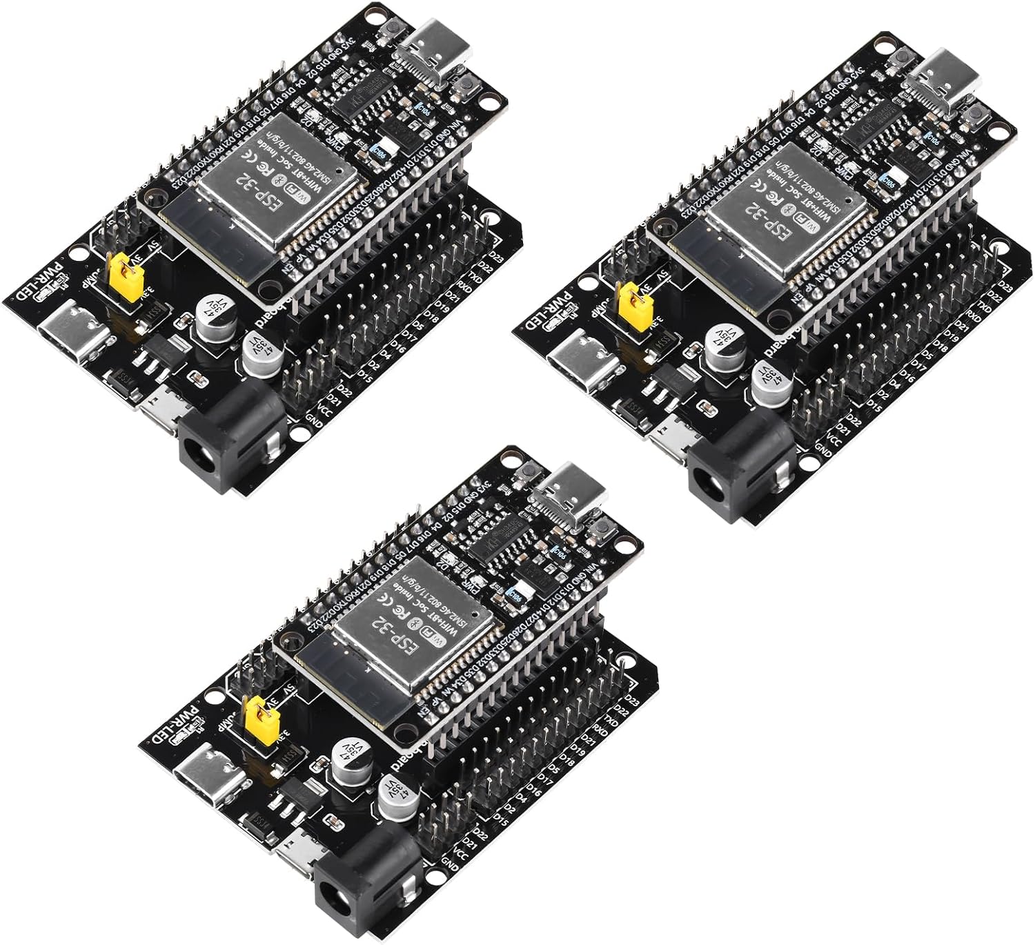 Комплект Heemol из 3 частей: ESP32-DevKitC NodeMCU с чипом CH340, платой расширения ESP32 и модулями ESP-WROOM-32, микроконтроллер