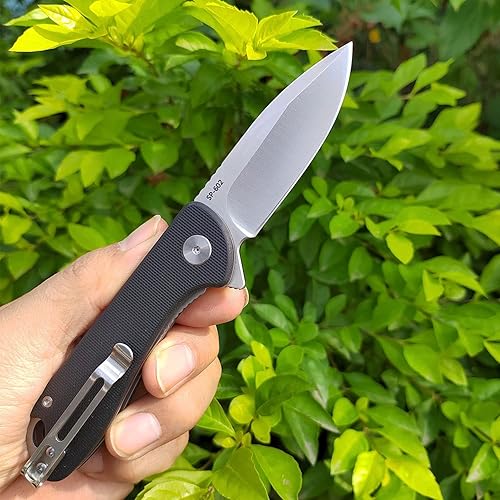 Miniatura 4 de SHUBHADA EDC - Cuchillo de bolsillo plegable de perfil bajo, hoja de satén D2 de 2.97 pulgadas, pivote de rodamiento de bolas IKBS, asas G-10,