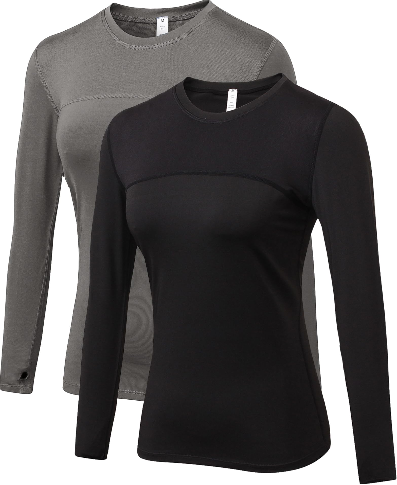 Women's Sun Protection Compression Shirts UPF 50+ Long Sleeve Workout T-Shirts Rash Guard Athletic Tops