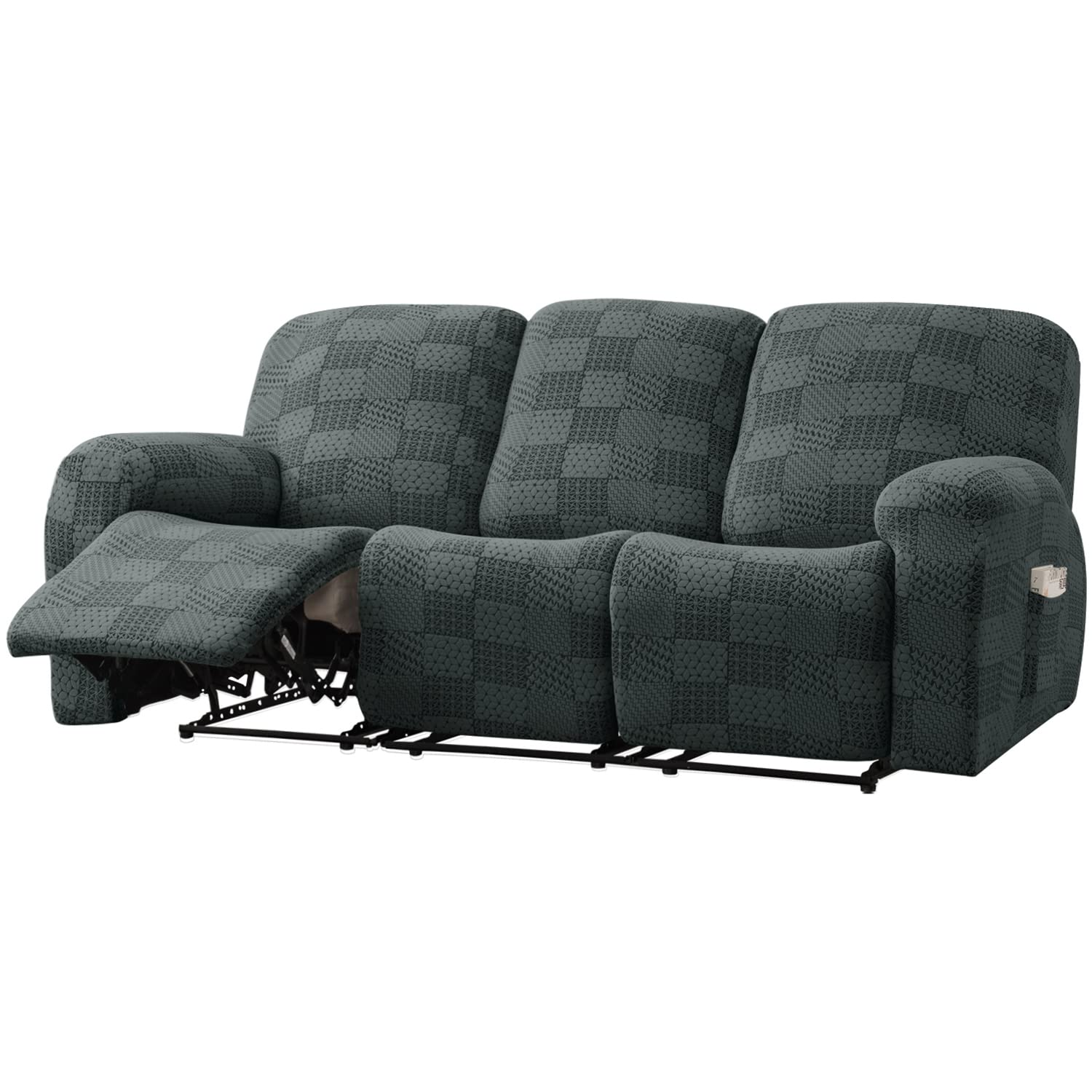 Housse extensible de fauteuil relax avec poche latérale et jacquard