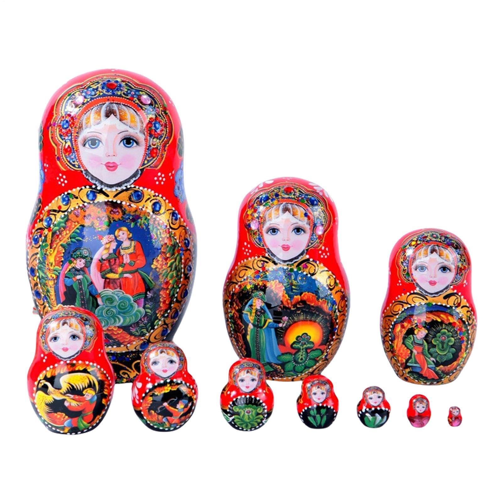 Poupées Russes Set Traditionnel De Poupées Russes Gigognes En Bois À