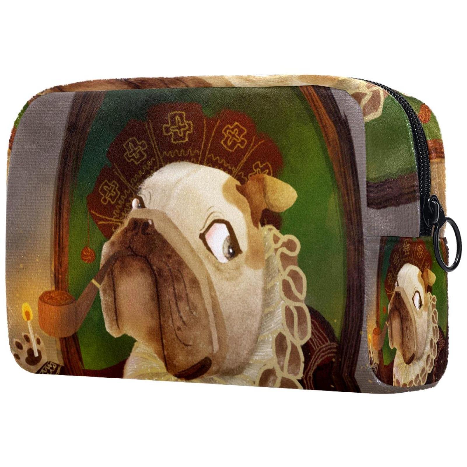 Vintage Portrait of The Earl of Wangcai Print Travel Cosmetic Bag for Women and Girls, Small Makeup Bag Zipper Pouch Toiletry Organizer