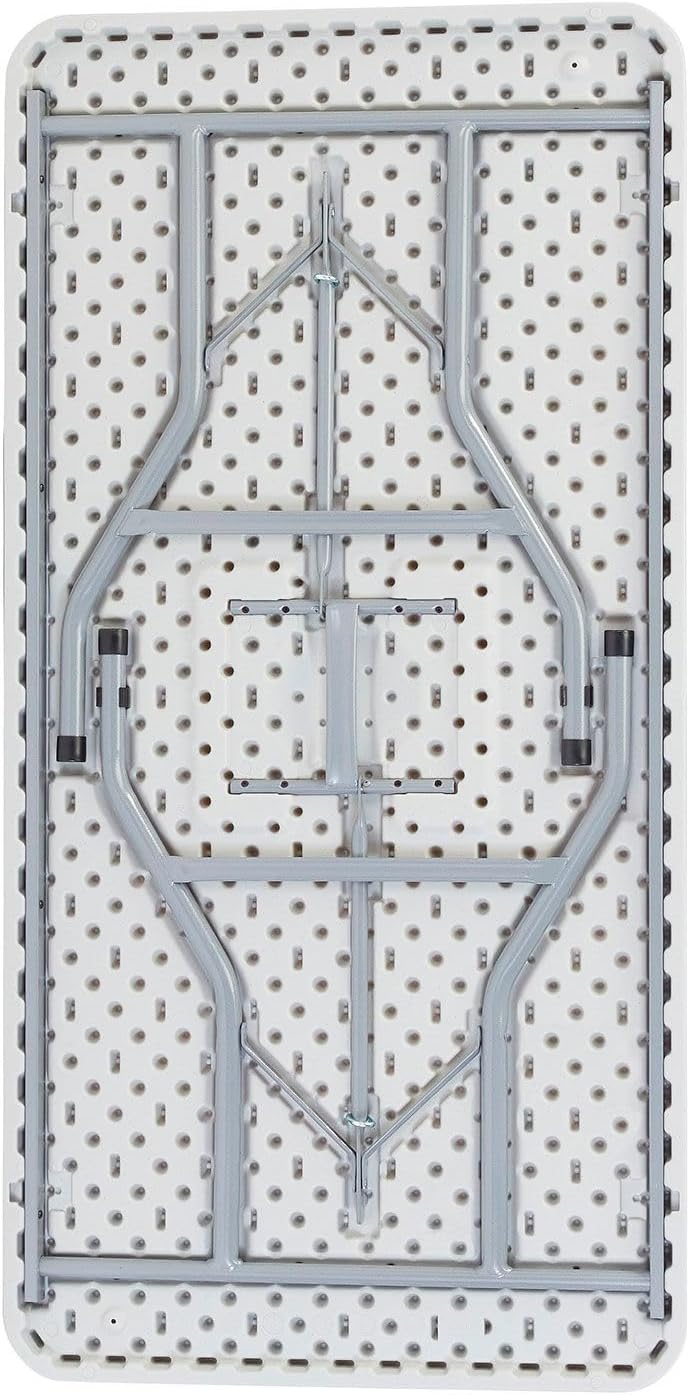 Global Industrial Plastic Folding Table, 60" L x 30" W x 29" H, 1000 lbs Weight Capacity, White, for Party, Dining, Wedding, Camping, Picnic, Indoor Outdoor Events