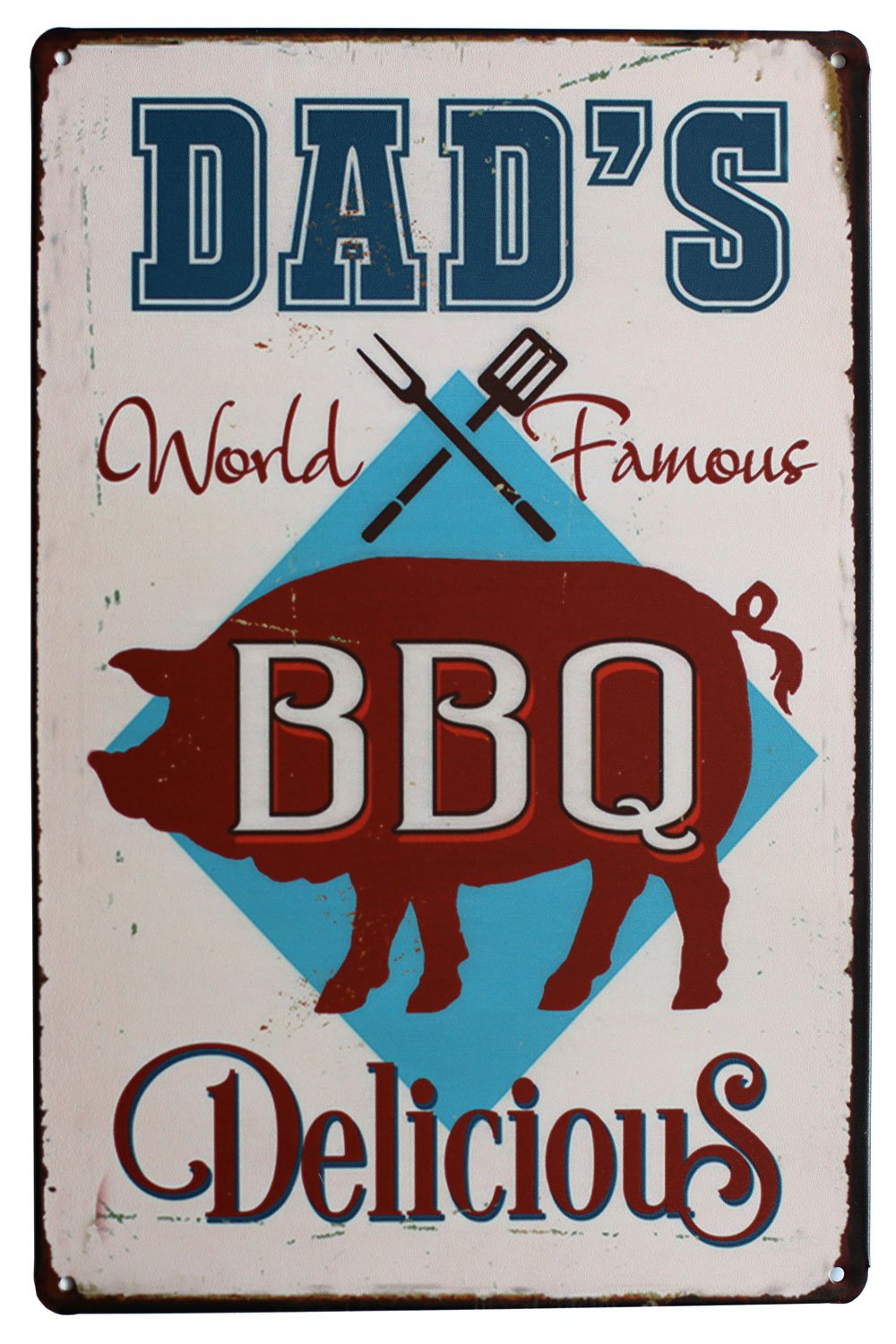 SUMIKDad's BBQ Delicious, Metal Tin Sign, Vintage Art Poster Plaque Kitchen Home Wall Decor