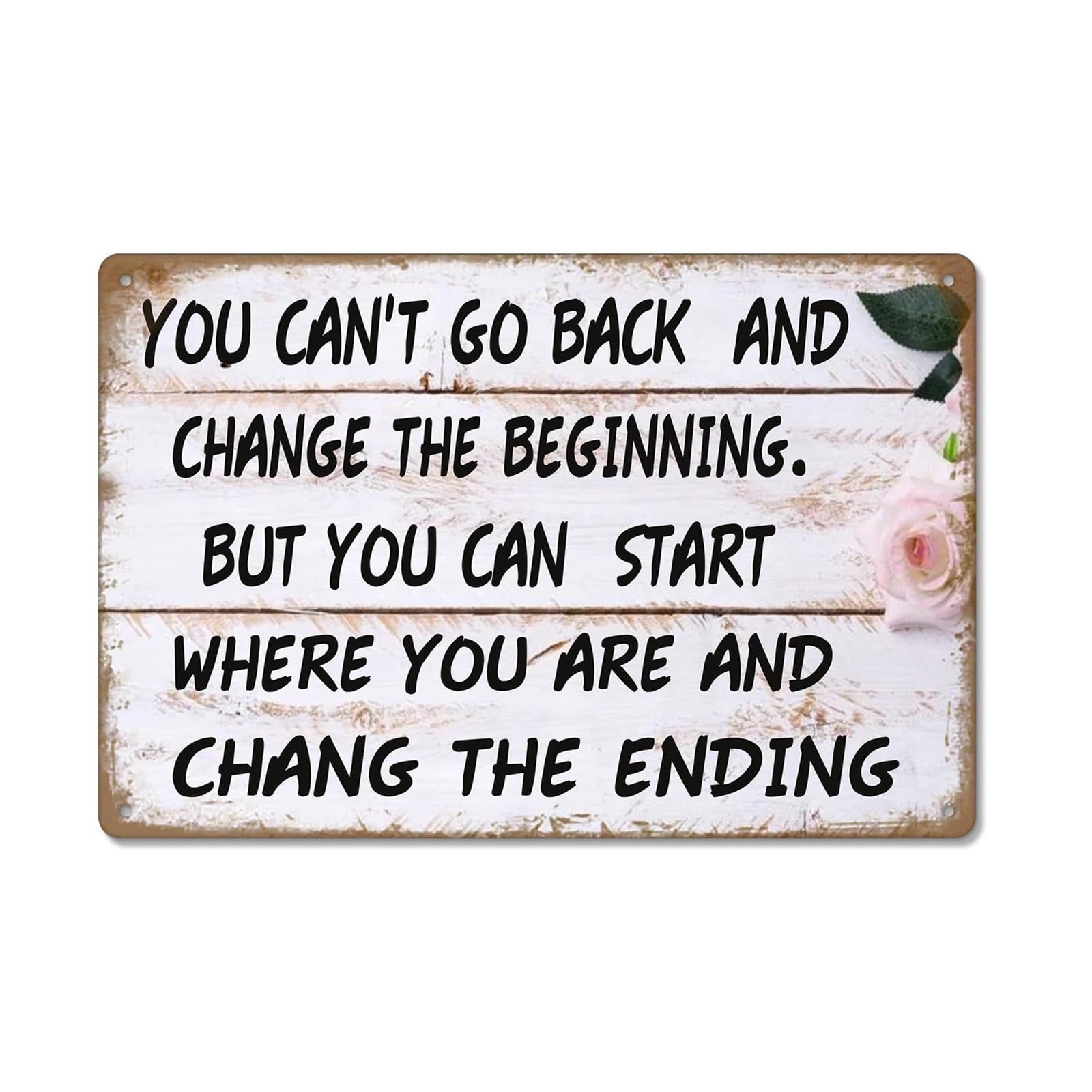 EKFBQBGW Motivational Metal Tin Sign Start Where You Are Quote Vintage Rustic Wall-Art Inspirational Saying for Home Office Decor 8 X 12 in